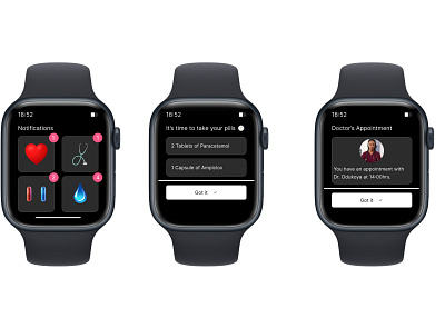 Smart watch: Medication and doctor's appointment notification