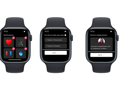 Smart watch: Medication and doctor's appointment notification