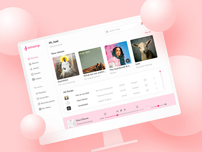 Winamp desktop player redesign dashboards design ui