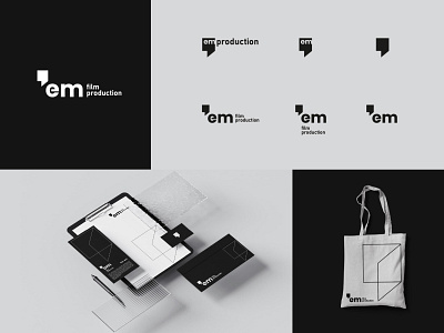 EM film production brand identity branding design graphic design logo typography