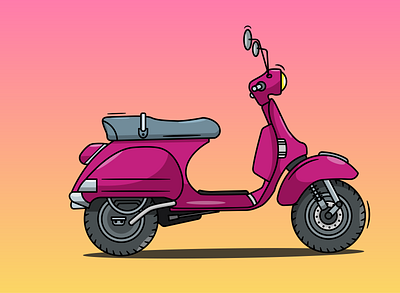 Scooter Bike Illustration graphic design illustration vector