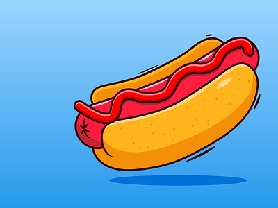 Hot Dog Illustration.