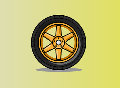 Car Wheel Illustration graphic design illustration vector