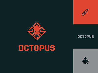 Logo for knife shop «OCTOPUS» design graphic design knife logo octopus vector