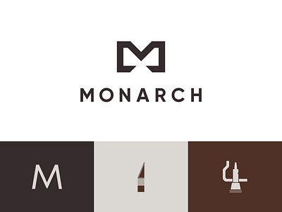 MONARCH - logo leather goods shop branding logo