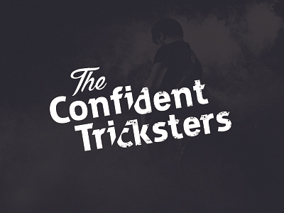 The Confident tricksters - Logo design artist band black and white music rock sound