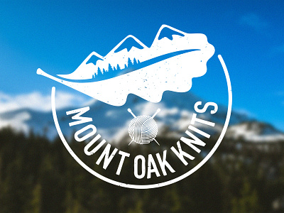 Mount Oak Knits - Logo design knitting leaf logo mount mountain oak