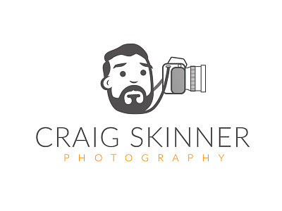 Photographer - Logo Design camera illustration logo minimal photography sans serif yellow
