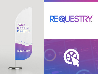 Requestry logo design - Branding project connected gradiant logo modern