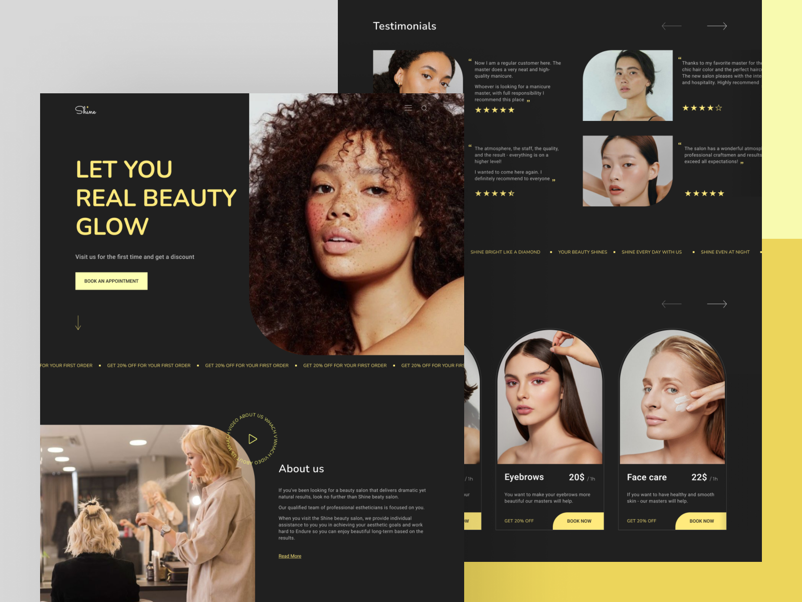 Shine Beauty Salon Concept by Maryna on Dribbble