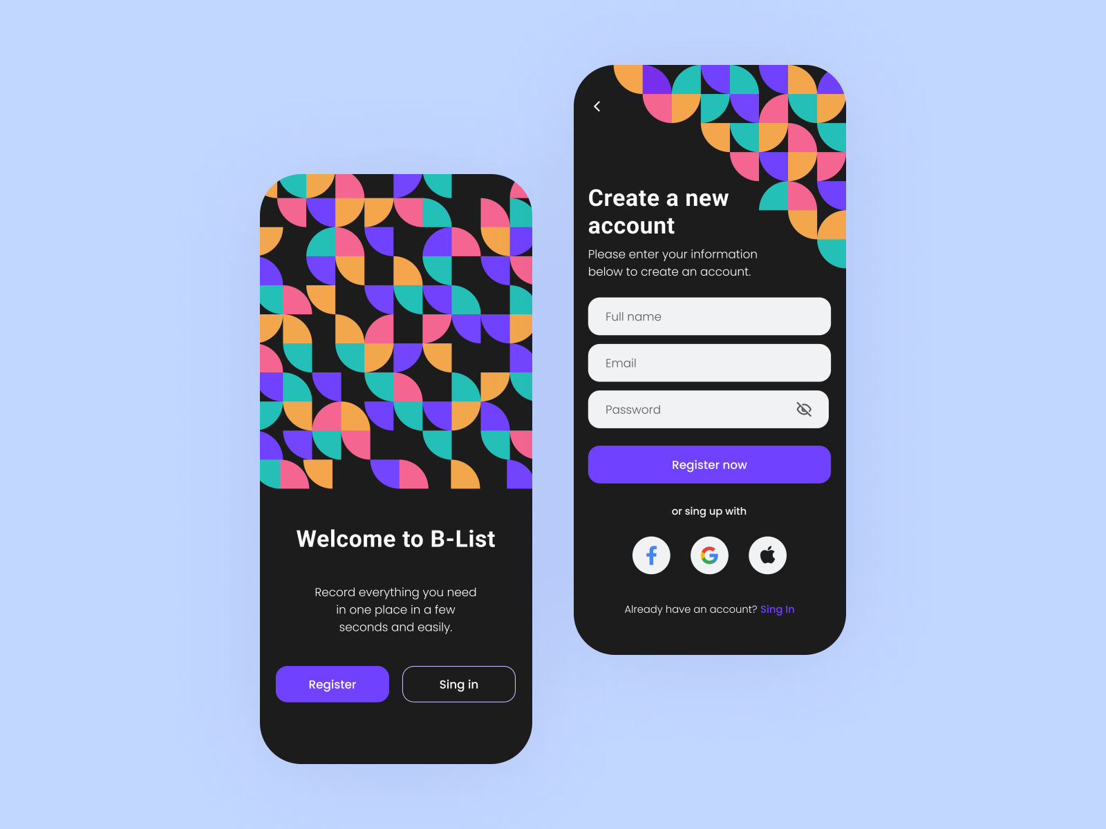 B-List Mobile Application Concept By Maryna On Dribbble