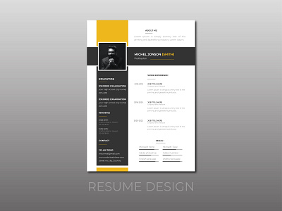 Resume design template. a4 clean color cv cymk editable printready resume template white