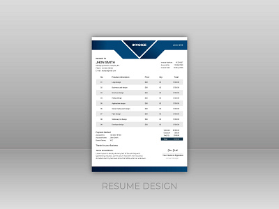 Invoice (Bill Book) Design A4 Template a4 clean color cv cymk design editable illustration minimal printready resume