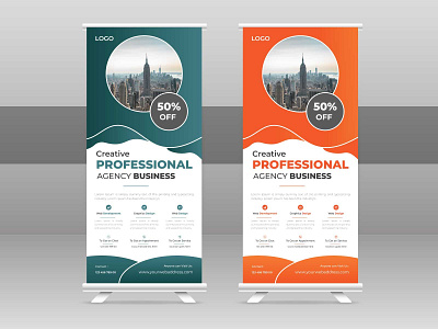 Pull up banner template design