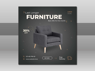 Social media post for Furniture. 3d abstract branding clean color design editable graphic design illustration logo ui vector