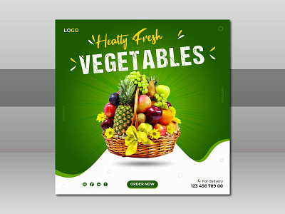 Social media post for vegetables branding clean color design editable graphic design illustration logo media post social ui vector vegetable