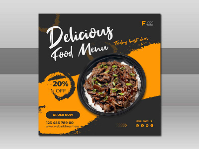 Social media post design for food 3d branding clean color design editable graphic design illustration logo ux vector