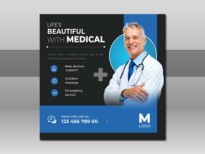 Social media post for medical 3d abstract ai branding clean color corporate design editable eps graphic design illustration logo medical minimal ui vector