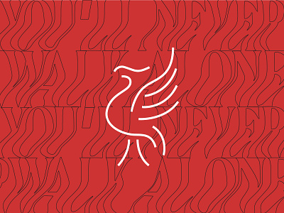 You'll Never Walk Alone champions league design digital design illustration liverbird liverpool liverpooldesigner liverpoolfc minimal design outline design reds vector youll never walk alone