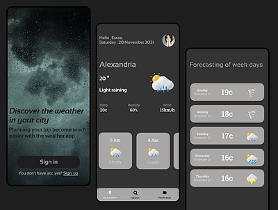 Weather app app design graphic design typography ui ux