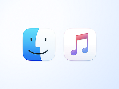 Finder & Music app bugsur dock finder icon macos music