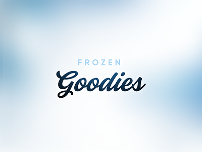 Frozen Goodies! blue frozen giveaway ice logo typography