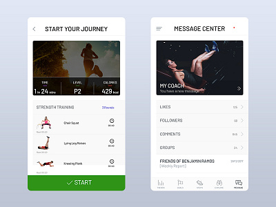 Fitness App Design clean design fitness concept mobile app