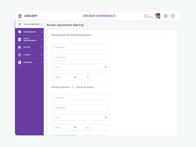 Agrement Signin Concept dashboard