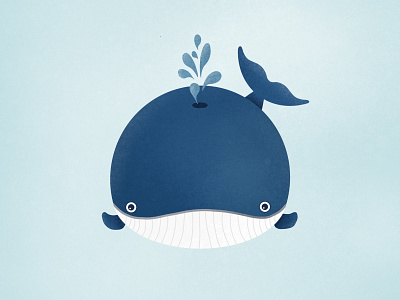 Happy Whale 🐳 blue character design drawing ipad manou ocean procreate sea ui visual whale