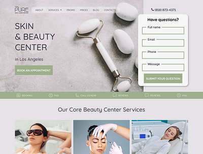 Pure Skin Redesign beauty design heroimage landing spa ui ux web web design