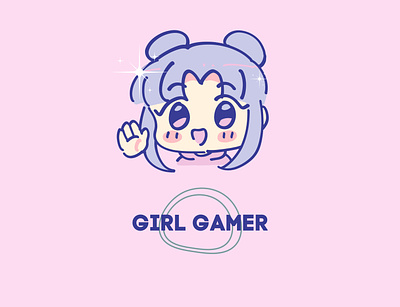 Girl Gamer anime avatar beautiful cartoon girl cute cute anime cute girl design gamer gamer girl games gaming girl little logo pink pink girl twitch vector