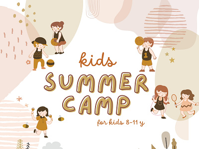 Summer camp camp cartoon cute graphic happy illustration kids summer vector