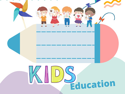 Kids Education branding cartoon creative cute design education graphic graphic design illustration kids new popular school vector