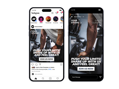 Instagram Templates for Gym & Fitness Classes