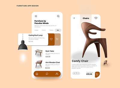 Furniture App app branding design graphic design illustration logo typography ui ux vector