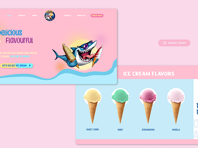 Ice Cream Shop Website - Landing aesthetic design e commerce hero section interface ui ui design web web design website