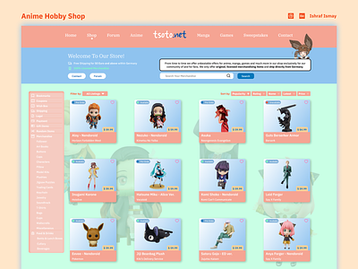 Hobby Store for Anime, Manga and Game Merch anime design e commerce figma figurines interface merchandise shop store toys ui ui design web web design website