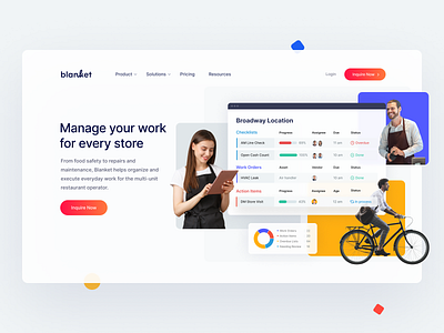 Homepage design for the Blanket — Task management tool brand architecture design diagrams landing page management operations execution platform productivity restaurant business saas stores ui ux visual identity web web design webdesign website workflow