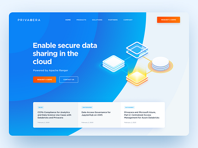 Homepage design for Privacera — Data Governance and Security