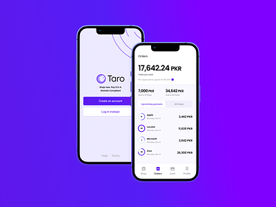 Taro UI/UX — Fintech Startup app application b2b credit design figma fintech mobile money payments purchase saas shopping startup ui ux