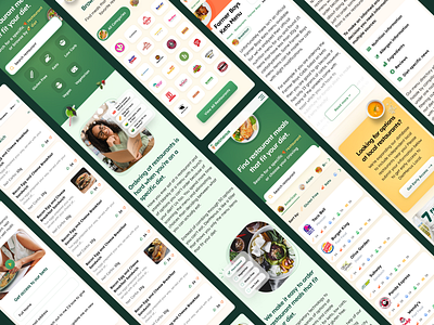 Mobile screens for DietMenus — FoodTech startup