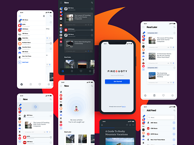 FireQuoty IOS App screens app application design graphic interface iphone mobile product product design ui user interface ux
