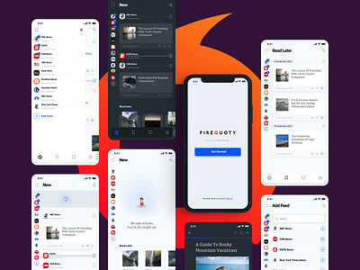 FireQuoty IOS App screens