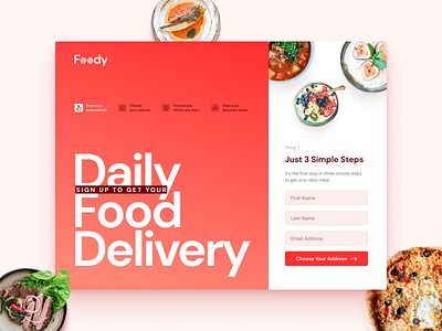 Daily Food Delivery :: Sign Up Form app dailyui dailyui 001 design graphic interface ui ux web webdesign website