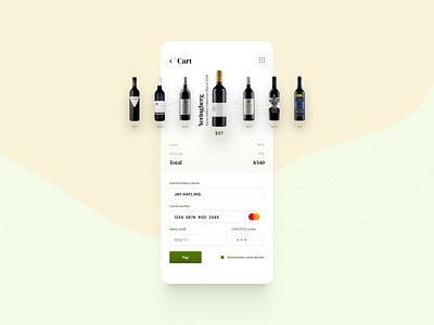 Wine Store :: Checkout app application cart checkout dailyui002 interface payment shopping cart ui ux