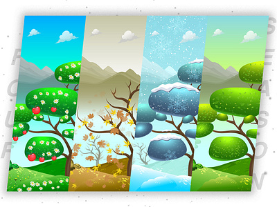 Unused Four Season Game Backgrounds design game game ui illustration ui vector