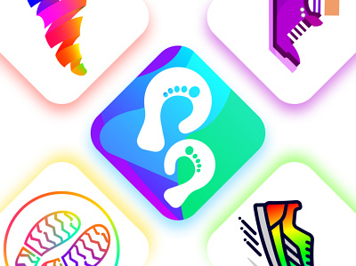 Pedometer app icon app colorful icon illustration illustration design minimal vector