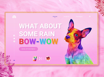 Website Prototype adobexd animal colorful colorful design dog pink uiux ux web webdesign website website builder
