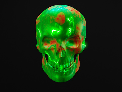 skull vol 4 3d 3d art 3d artist 3dsmax artist artwork blender glow graphic green neon red redesign skull