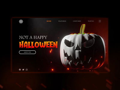Halloween design fire halloween happy pumpkin scary typographic typography ui ux web webdesign website